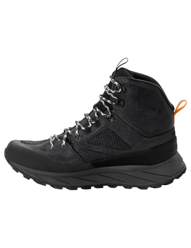 Jack Wolfskin Terraquest Texapore Mid M, Herren Wanderschuhe, wasserdicht, Nubukleder, Schwarz, Größe 45