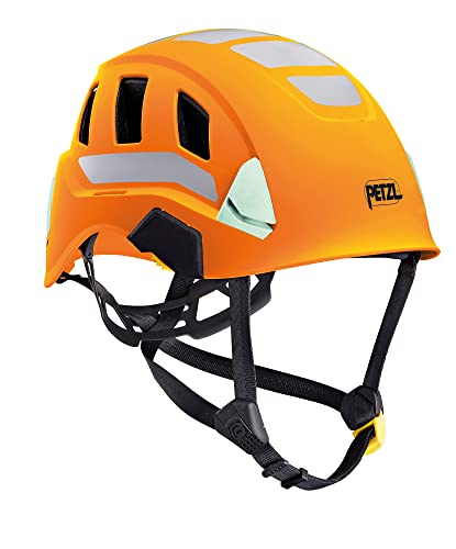 Petzl A020DA01 Strato Vent HI-VIZ Helm, orange, Kletterhelm mit Belüftung und hoher Sichtbarkeit