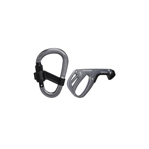 Mammut Smart 2.0 Belay Package, Sicherungsgerät und Karabiner Set mit automatischer Sturzblockierung, Grey, One Size