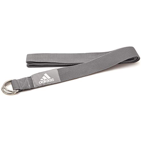 Adidas Yoga Gurt, grau, rutschfest mit robuster Metall-D-Schnalle zur Verbesserung von Beweglichkeit und Flexibilität