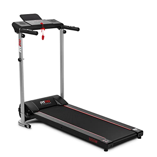 FITFIU Fitness MC-160 - Ultrakompaktes faltbares Laufband, maximale Geschwindigkeit 10km/h mit Pulsmesser, Lauffläche 36x100cm, Leistung 1200w, 12 Trainingsprogramme