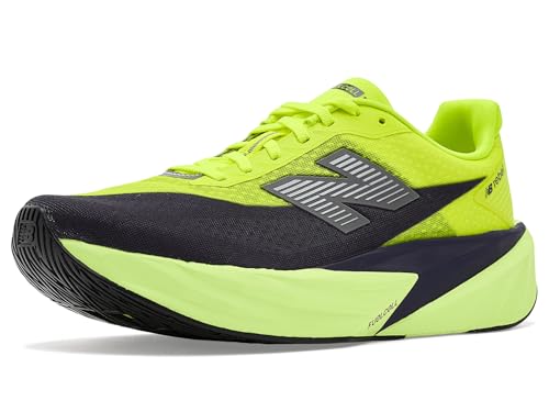 New Balance FC Rebel Green 45.5, Laufschuhe mit Fuel Cell-Mittelsohlentechnologie, atmungsaktivem Mesh und rutschhemmender Laufsohle, grünes Bicolor-Design