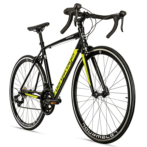 Bergsteiger Tourmalet 28 Zoll Rennrad, Aluminium Gravelbike mit Shimano 14 Gang-Schaltung, Gewicht nur 11 kg, für Herren & Damen ab 170 cm, mattes Schwarz.
