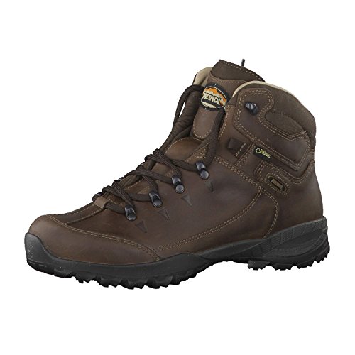Meindl Stiefel Stowe GTX, Wanderschuh mit GORE-TEX-Membran, 2 Fußbetten, gewachstem Nubukleder, griffiger Vibram® Ice Trek Pro-Sohle, braun