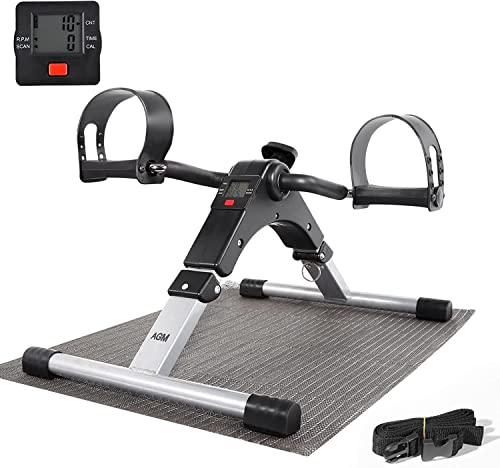 AGM Mini-Heimtrainer Fahrrad, Arm und Beintrainer Fitnesstrainer, Fitness, Hometrainer Bewegungstrainer mit LCD-Monitor und Einstellbarem Widerstand, Fitnessgerät für Zuhause, Büro
