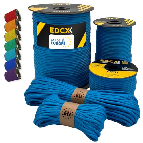EdcX Paracord 4 mm, 550 Typ III, 100% Nylonseil in Ice Mint, 300 m, ideal für Basteln, Camping und Outdoor Aktivitäten