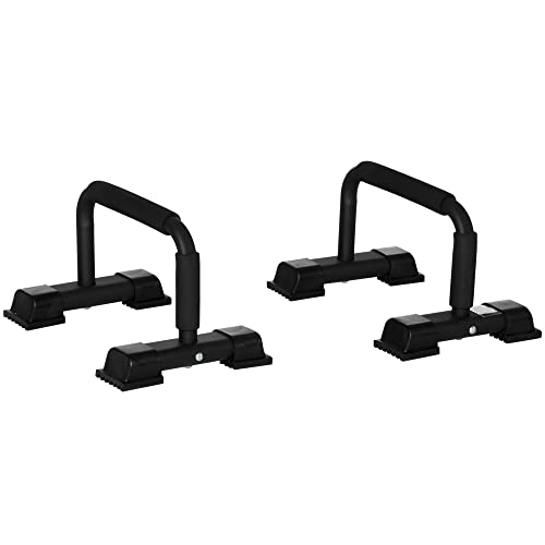 HOMCOM Liegestützgriffe 2er Set rutschfest Push Up Griffe Push up Bars Parallettes Liegestützen für Muskeltraining und Krafttraining Stahl