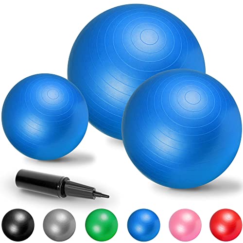 Ballon Exercice Ballon Fitness GORILLA SPORTS - 55/65/75cm Anti-dérapant Jusqu'à 500kg Ballon Yoga Pilates