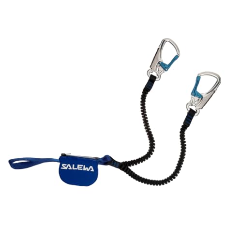 SALEWA Premium Attac Klettersteigset, robustes Set mit selbstverriegelnden Karabiner und integrierten Bandfalldämpfer, für 40-120 kg, inkl. Mesh-Tasche