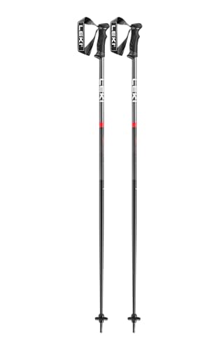 LEKI QNTM Skistöcke, Schwarz-Anthrazit-Rot, 125CM für Outdoor-Aktivitäten