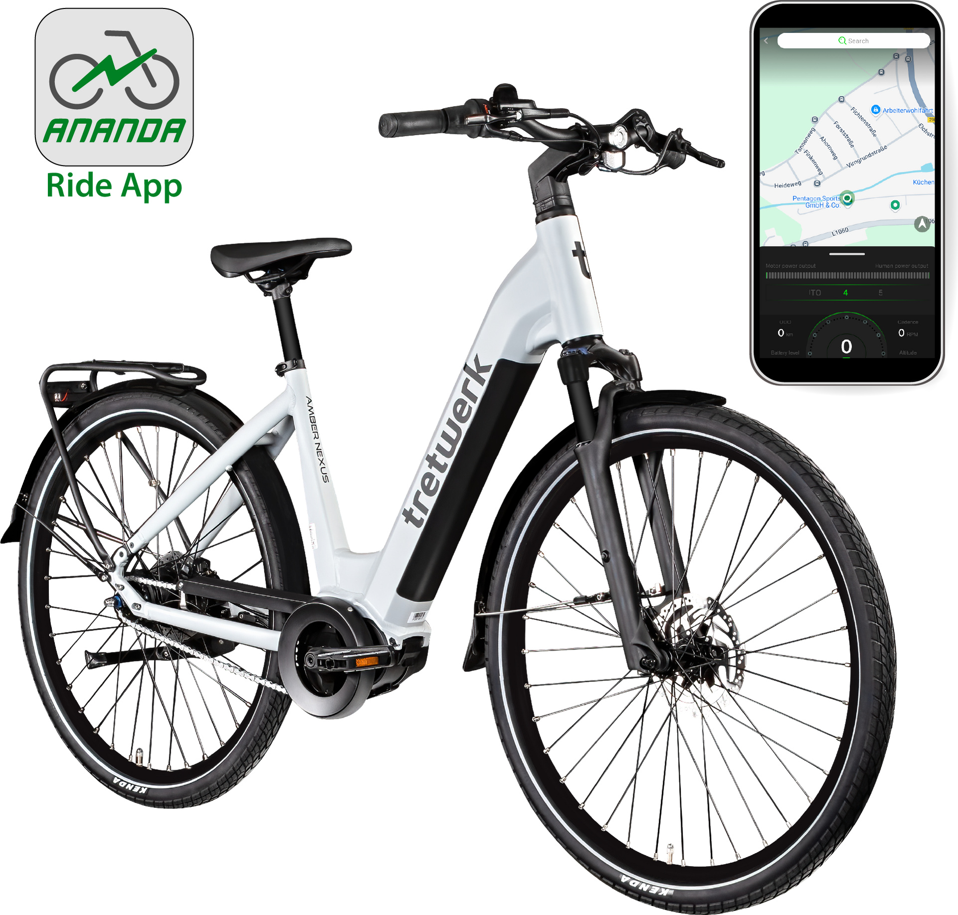 Tretwerk Amber Nexus E-Bike Damen, 28 Zoll Elektrofahrrad mit 8-Gang Nabenschaltung, bis zu 130 km Reichweite, Tiefeinsteiger anthrazit, 48 cm für Körpergrößen 155 - 185 cm