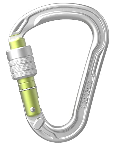 EDELRID HMS Strike Screw Carabiner, silber, leichter H-Profil Karabiner mit 23 kN Bruchlast