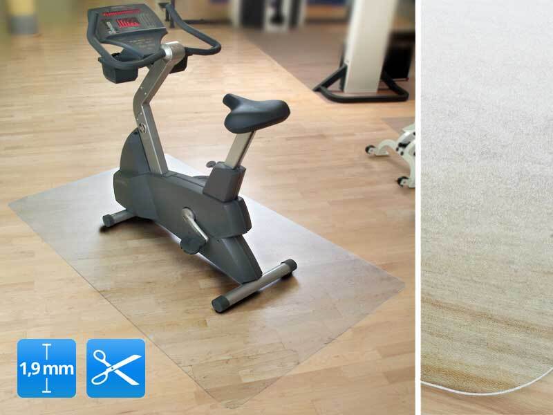 Floordirekt Unterlegmatte Bodenmatte für Fitnessgeräte transparent rechteckig Polycarbonat 75x120 cm, robust und rutschsicher