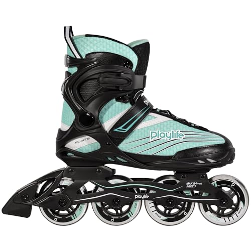 Playlife Flyte Teal 84 AL Skates Damen, Inline-Skates für Anfänger mit auffälliger blaugrün/schwarzer Farbe