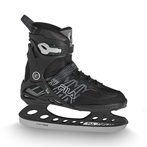 FILA SKATES Primo Ice, Inline Skate für Herren in Black/Grey, Größe 41 mit Edelstahlkufen und hohem Komfort