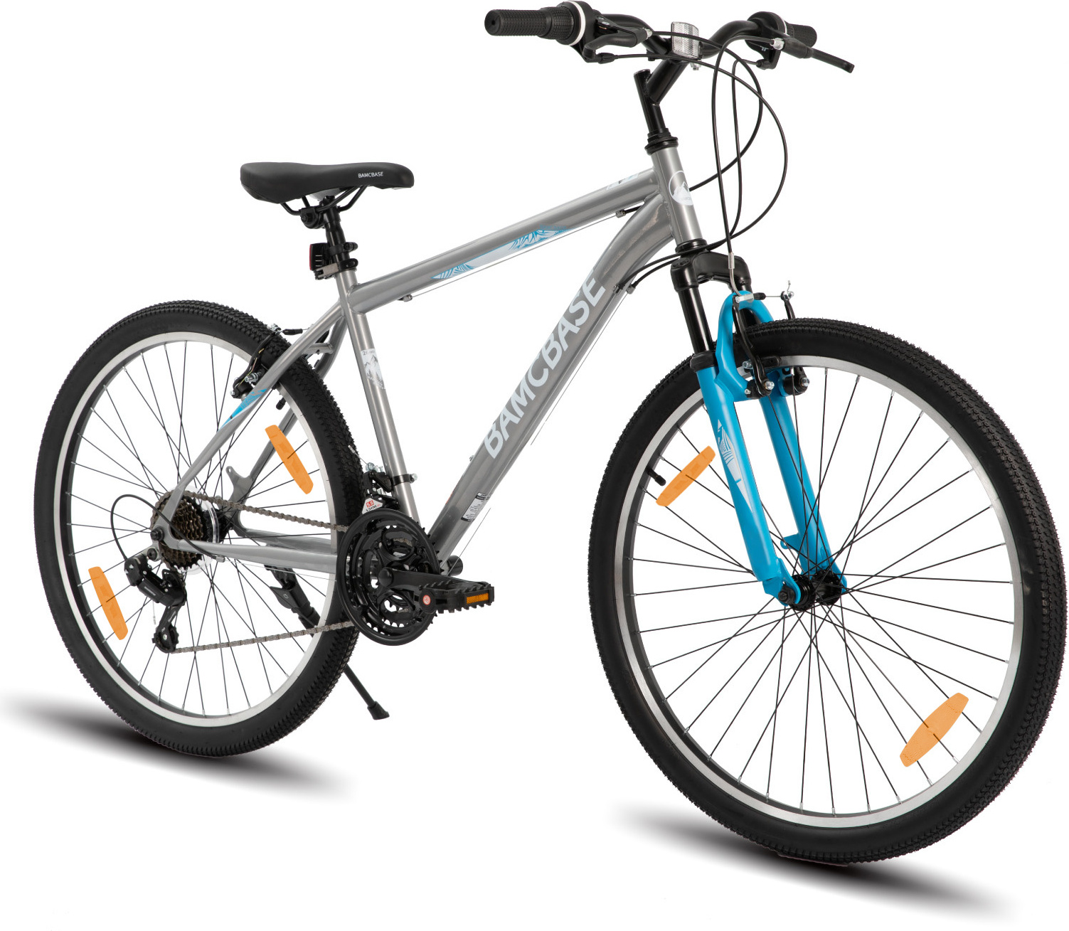 HILAND Mountainbike 26 Zoll MTB, Hardtail Fahrrad für Herren und Damen, 21 Gang, V-Bremse, grau