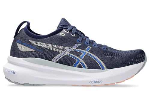 Asics GEL-KAYANO 31, Stabiler Laufschuh für Damen, Indigo Blue/Pure Silver, US 7,5 / EUR 39 / UK 5,5
