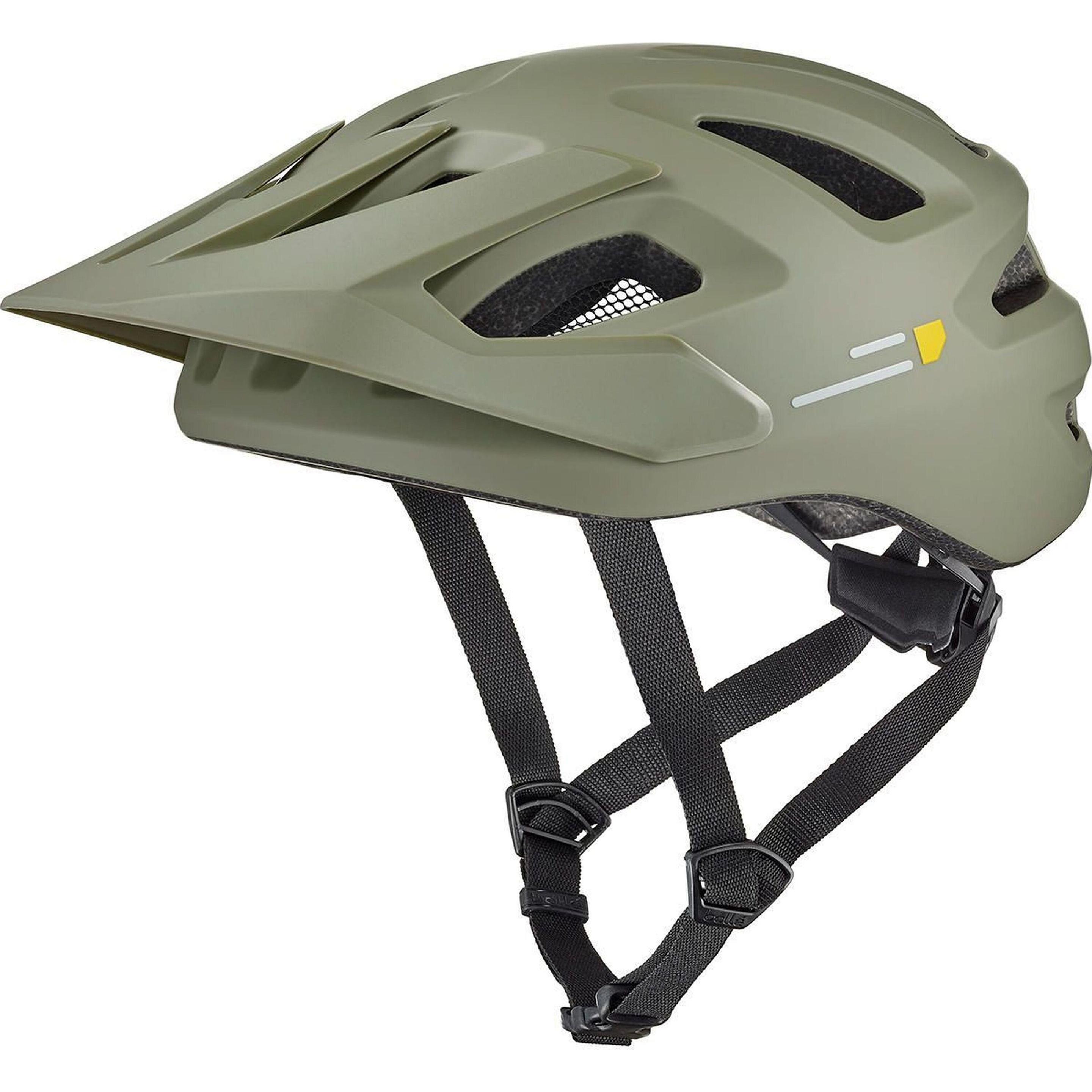 Bollé Adapt Pure, Velohelm (52 - 55 cm) mit feststehendem Visier, Click-to-Fit-System und Belüftungsnetz