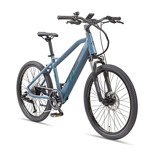 TELEFUNKEN E-Bike Mountainbike 24 Zoll Elektrofahrrad Alu, 8 Gang Kettenschaltung - Hinterradmotor 250W, Scheibenbremsen - Ideal für Jugendliche, Pedelec MTB - Aufsteiger M915