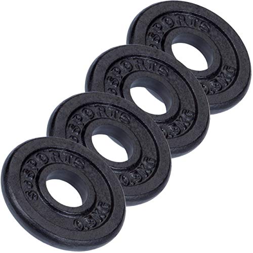 ScSPORTS® Hantelscheiben - Einzeln/Set, Ø 30/31 mm, Gusseisen, Gewichtswahl - Gewichtsscheiben, Set, Hantelgewichte, Fitness Scheiben, Gussscheiben, Gewichte für Hantel, Langhantel
