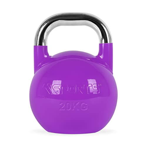 MSPORTS Kettlebell Competition 20 kg | Professional Studio Qualität | inkl. Übungsposter | Wettkampf Kugelhantel