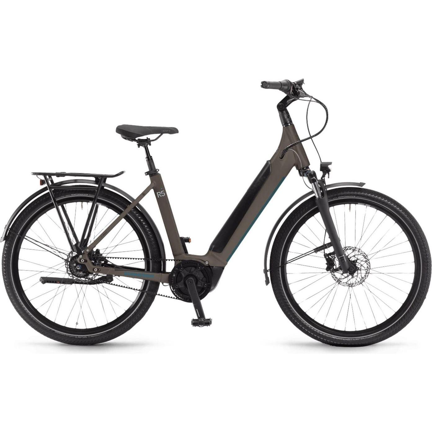 Winora Sinus R5f Low, E-Citybike mit 625 Wh Akku, Bosch Performance Motor und Gates CarbonDrive Riemenantrieb