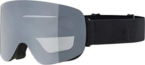 ALPINA PENKEN OTG Skibrille, Verspiegelte & Polarisierte mit 100% UV-Schutz, black matt, One Size, großes Sichtfeld, innovative Fogstop-Beschichtung