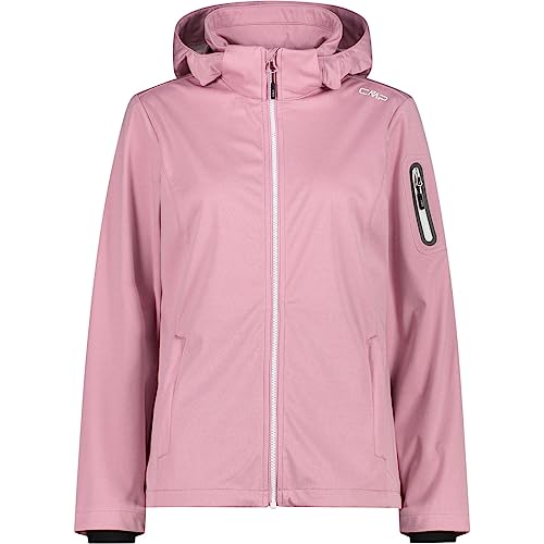 CMP Damen Funktionsjacke 36040-42, leichte Softshelljacke mit abnehmbarer Kapuze, winddicht und wasserdicht, FARD MEL