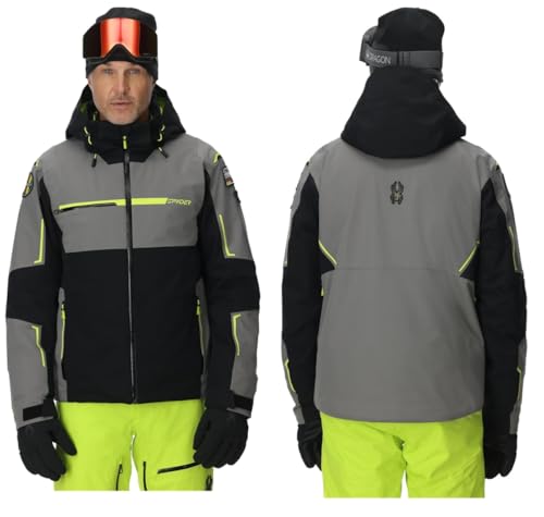 Spyder Titan Skijacke Herren, schwarz XL, 30k/20k wasserdicht mit PrimaLoft® Isolierung und abnehmbarer Kapuze