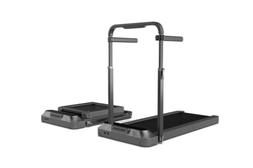 WALKINGPAD R2H, Klappbares Laufband mit Handlauf, 1,25 PS, Geschwindigkeitsbereich 0,5-12 km/h, platzsparendes Design in Schwarz, intelligente Fußsensorsteuerung, für max. Benutzergewicht bis 110 kg