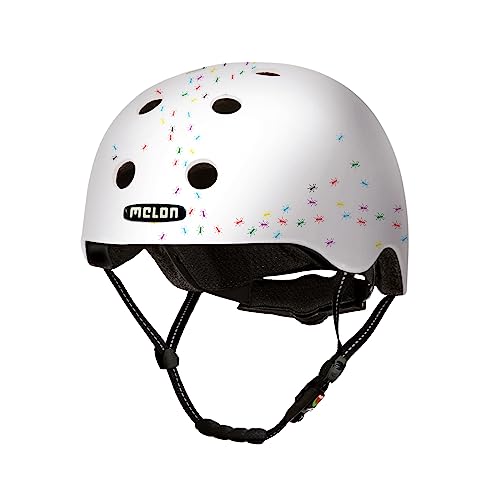 Melon Fahrradhelm »Pop Ants« – leichter urbaner Cityhelm für Damen, Herren & Kinder, individuell anpassbar mit Magnetverschluss, in weiß & bunt, Größe XL-XXL (58–63cm)