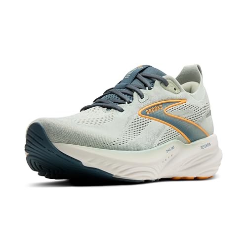 Brooks Glycerin 22, Neutrale Allround-Laufschuhe mit dämpfender Mittelsohle, SMOKE/STORMY/ORANGE, Größe 42.5