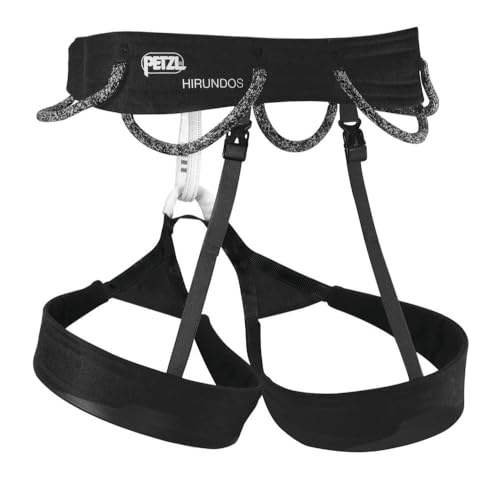 PETZL Hirundos Klettergurt, Unisex-Adult, Schwarz, XS, leichtes Design, zertifiziert nach EN 12277 Typ C, UIAA, 270 g