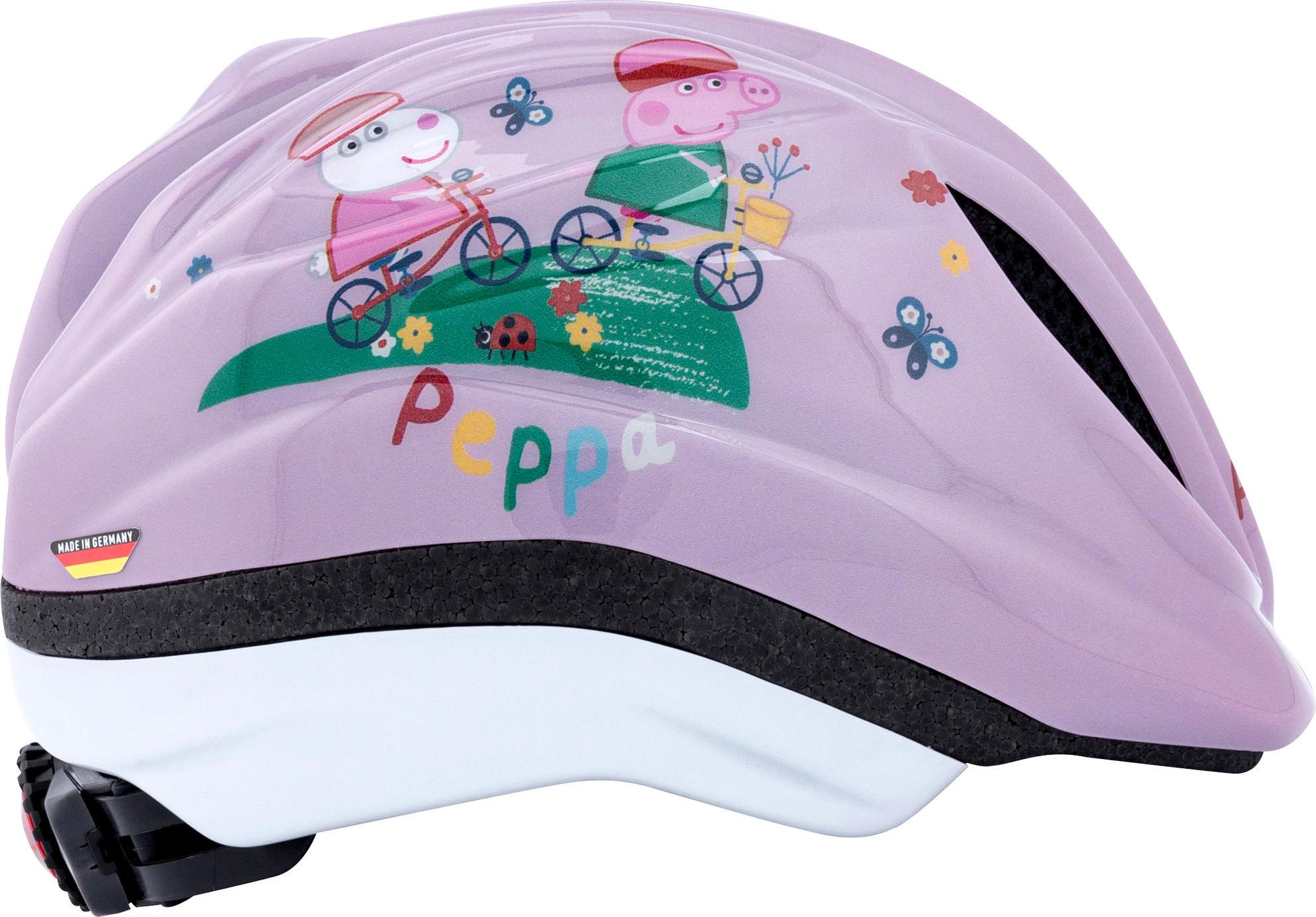 Bike Fashion Kinderhelm Peppa Pig, mit Kinnpolster und Quicksafe System, pink mit 5 Ventilationsöffnungen