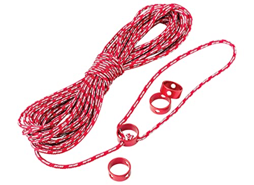 MSR Reflective Utility Cord Kit, Reflektierende Allzweckleine/Zeltspannleine, 15m, 3mm, inkl. 4 CamRing Tensioners, nur 92g