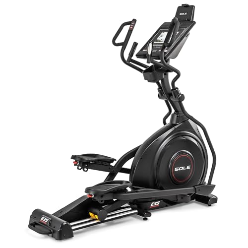 HAMMER Ellipsentrainer E35, stabiler Crosstrainer mit 10,1" Touchscreen, 10 Trainingsprogrammen, 16 kg Schwungmasse und elektrischer Steigungsfunktion für gelenkschonendes Cardiotraining