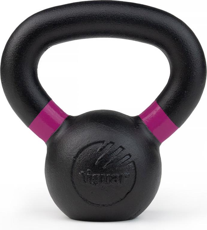 Tiguar RAW Guss-Kettlebell 32 kg – Profi-Gewicht für funktionelles Training, schwarzes Design mit farbcodierten Griffen