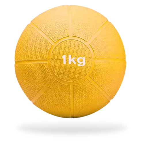 Matchu Sports | Medizinball | Medicine Ball | Vollgummi | Durchmesser 19 cm | 1KG | Gelb