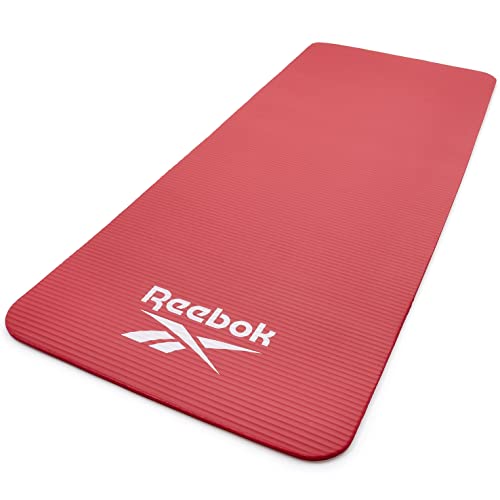 Reebok Training Mat - 10mm - Red, Yogamatte mit geriffelter Unterlage für erhöhte Stabilität
