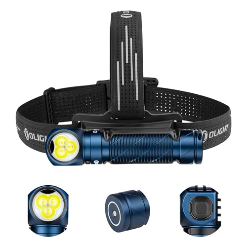 OLIGHT Perun 3, LED Stirnlampe 3000 Lumen mit 7 Lichtmodi, Sensor, Rotlicht, IP68 wasserdicht, wiederaufladbar, Midnight Blau