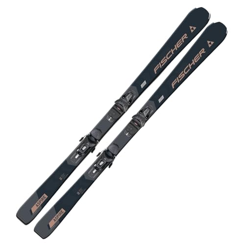 Fischer Aspire SLR, Damenski Carvingski mit On-Piste-Rocker und RS9 SLR Bindung, geeignet für Einsteiger bis Fortgeschrittene, schwarz, Modell 2024, All Mountain Ski, Taillierung 114-71-100, Radius 13 m