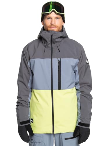Quiksilver Sycamore, Herren Skijacke mit DWR-Imprägnierung, Sensorbelüftung und hohem Stauraum, Grau, M