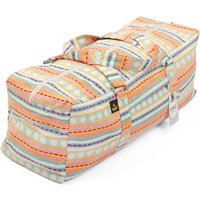 bodhi ETHNO Collection: Yoga Kit Bag Jacquard-Webstoff, große Yogatasche mit Reißverschluss, apricot-hellblau gemustert