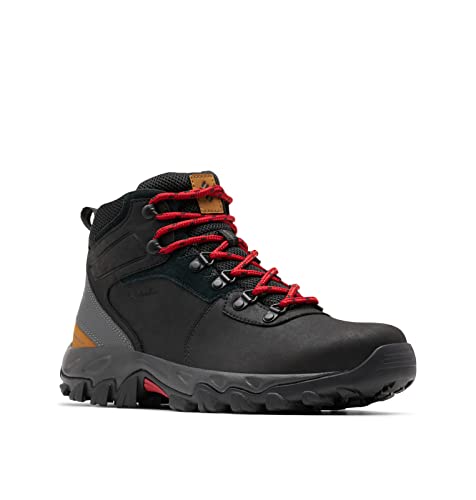 Columbia NEWTON RIDGE PLUS II WATERPROOF, Herren Wanderstiefel aus Leder und Mesh, wasserdicht, schwarz, Größe 17