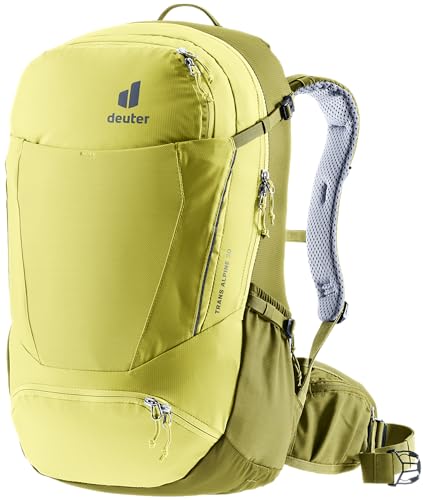 Deuter Herren Trans Alpine 30 Fahrradrucksack, Sprout-cactus, 30 L, mit Airstripes Rückensystem und elastischer Frontstecktasche