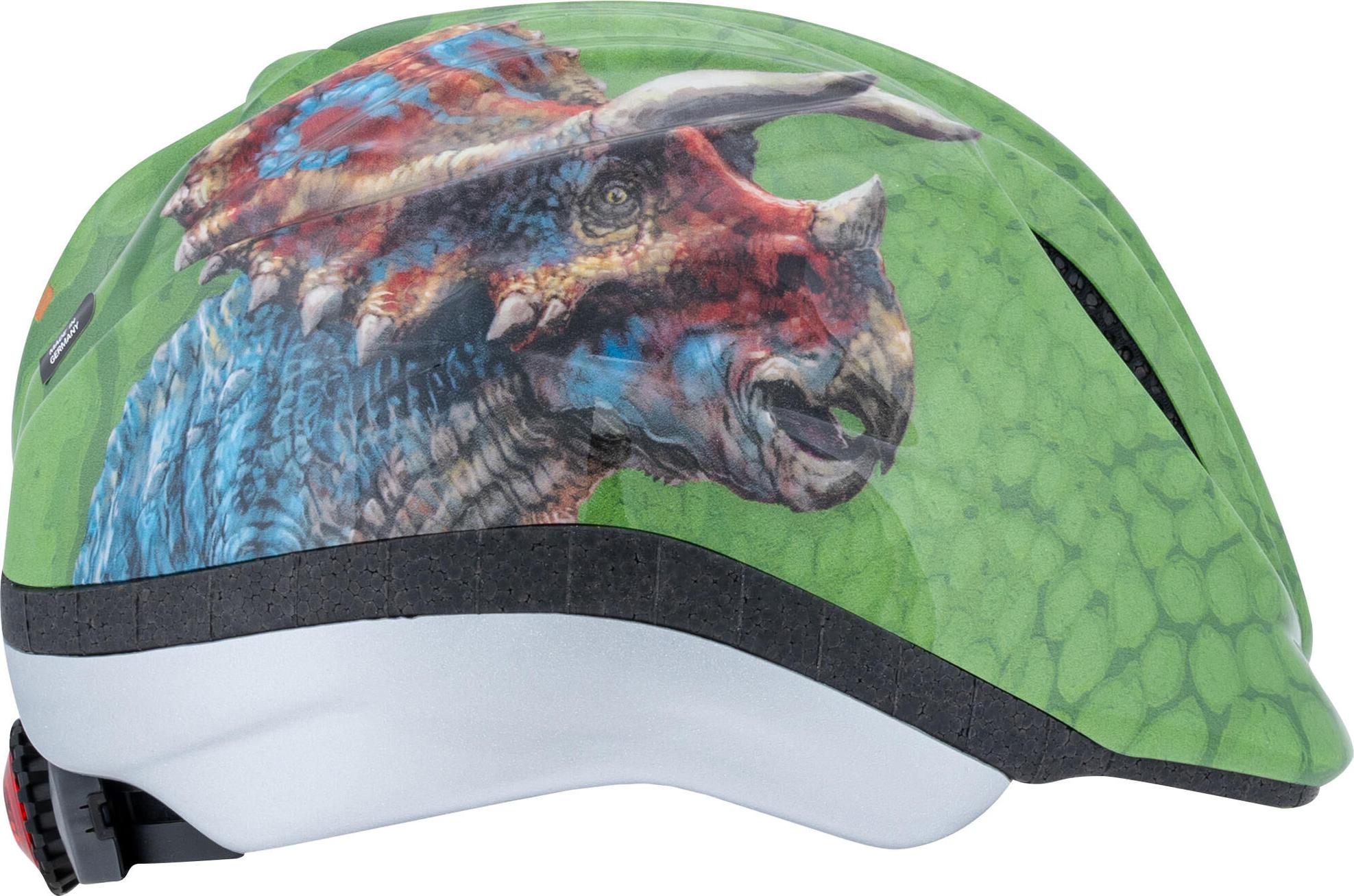 Bike Fashion Kinderhelm T-Rex World, mit Quicksafe System, 5 Ventilationsöffnungen und Kinnpolster, blau