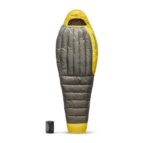 Sea to Summit Spark Ultralight Daunenschlafsack Regular (7°C), 850+ Loft Ultra-Dry Down, Mumienschlafsack, Grey & Yellow, 363 g