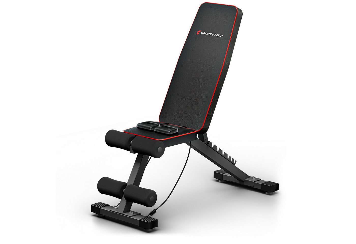 Sportstech Hantelbank BRT250, multifunktionale Bank für Ganzkörpertraining, Easy-Folding-System, langlebiges EVA-Polster