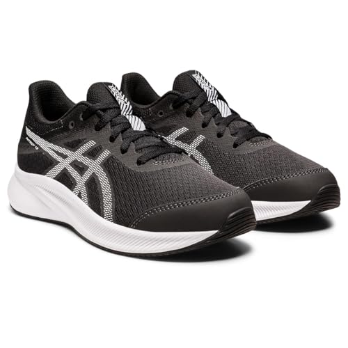 ASICS Patriot 13 GS, Unisex Laufschuhe für Kinder, Graphite Grey/White, strapazierfähiges Textiloberteil, niedriger Schaft