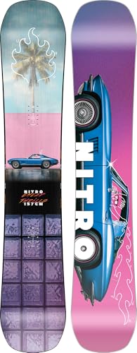 Nitro Cheap Thrills WIDE Board ´25, Freestyle Snowboard für Herren, Twin Shape, Flat-Out Rocker, Urban, 157w, Medium-Flex